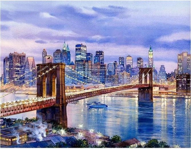 Diamond Painting New York – Brooklyn Bridge 30 × 40 cm