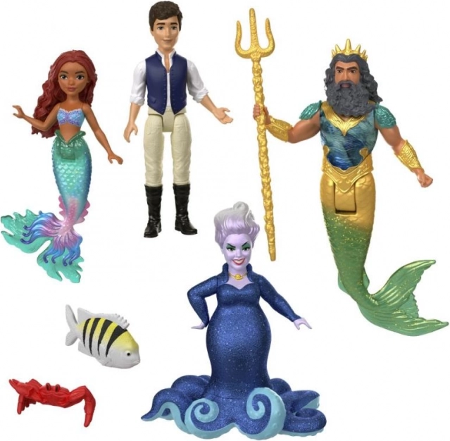 Disney Väike merineitsi komplekt 6 väikese nuku ja sõpradega