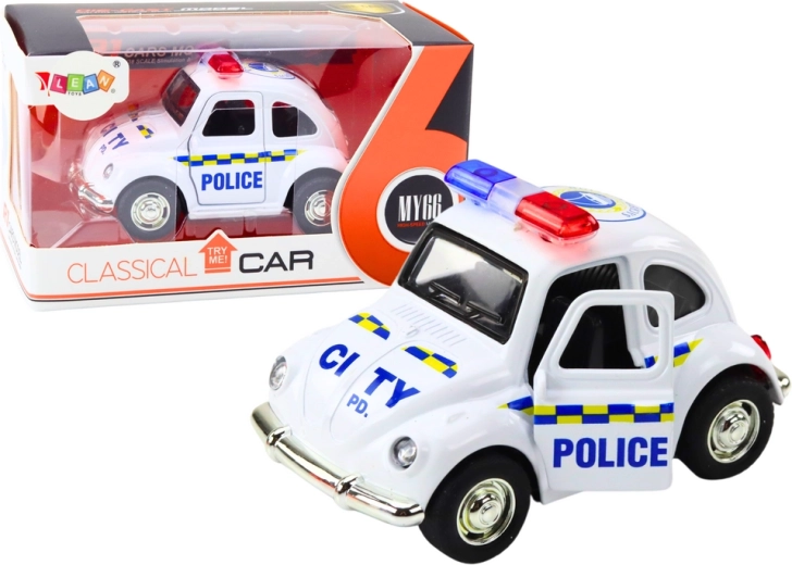 Classic Police Car 1:38 with Drive, Lights and Sounds White