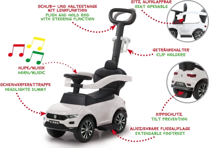Jamara ride-on Volkswagen T-ROC 3 in 1 white
