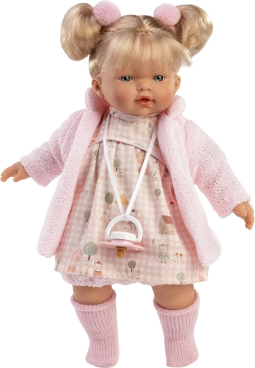 Llorens Roberta realistic doll with sounds and soft fabric body 33 cm