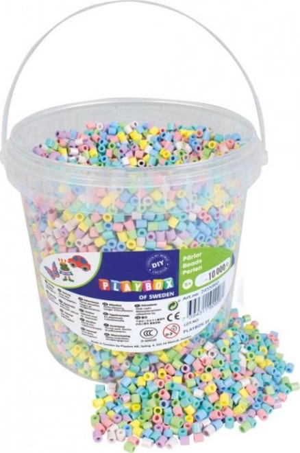 Iron-on beads in a bucket - pastel, 10,000 pcs