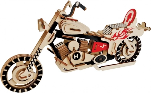 Wooden 3D Puzzle Motorcycle - Colorful