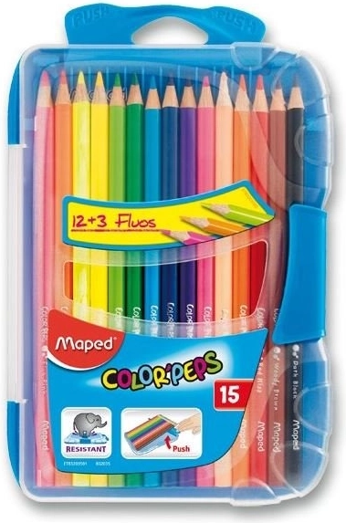 Kolmnurksed värvipliiatsid Maped Color'Peps Smart Box 15 tk