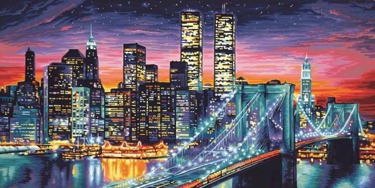 Teemantmaal „Öine New York” 30 × 40 cm