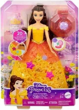 Disney Princess Belle (Kaunitar ja koletis) nukk lillelises kleidis - 1 tk
