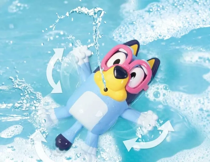 Bath-time fun with the Bluey theme