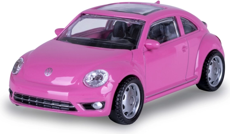Pink metal Volkswagen Beetle model in 1:43 scale