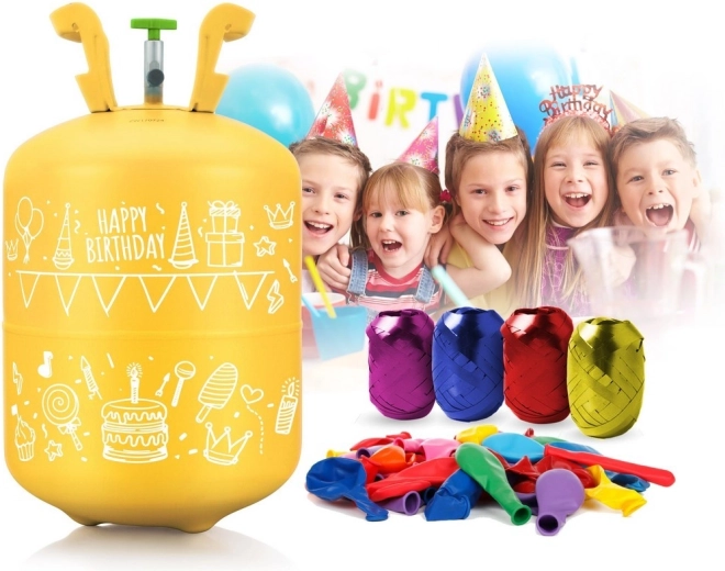 All-in-one: helium, balloons, and ribbon
