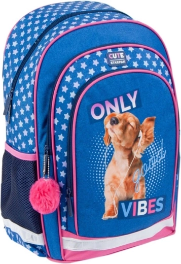 Kids' Backpack Good Vibes with Stars and Reflective Elements