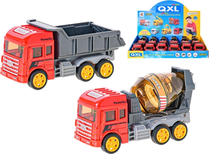 Construction vehicle 13 cm with pull-back – dump truck or mixer