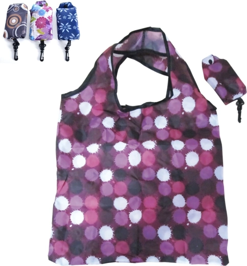 Foldable EKO polyester shopping bag, small (mixed designs)