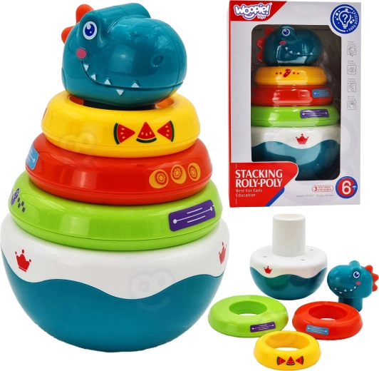 Woopie laste sensoorne mänguasi Dino torn beebidele