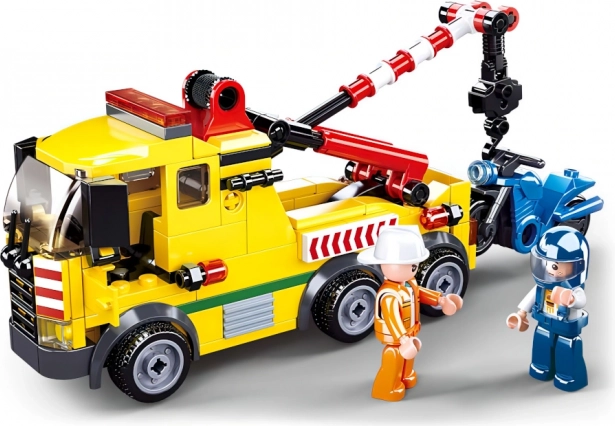 Sluban Town Tow Truck with Motorcycle