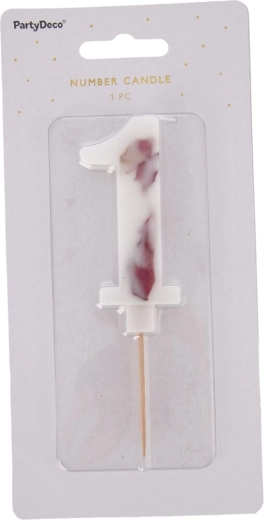 Tordiküünal number 1 valge lillega 8 cm