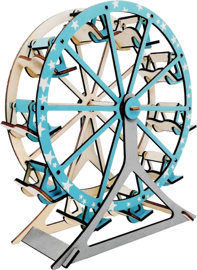 Wooden 3D Puzzle Ferris Wheel Turquoise