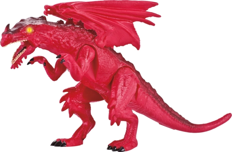 Punane dinosaurus-draak valguse ja heliga 24 cm