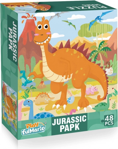 Dinosaurustega pusle 48 tükki 60 × 44 cm