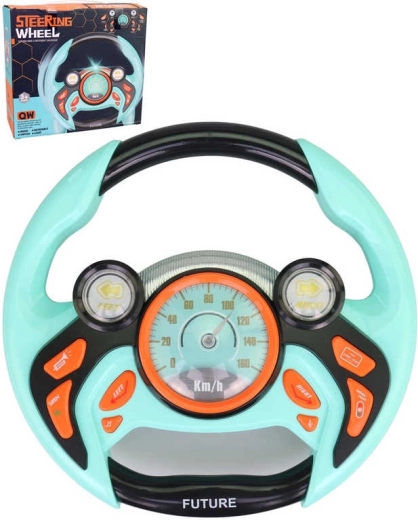 Fun kids' steering wheel with light and sound 22 cm - 1 piece