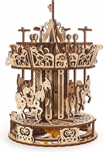Puidust mehaaniline karussell UGEARS 3D pusle