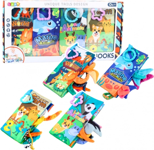 Soft Colorful Sensory Books for Baby 4 pcs
