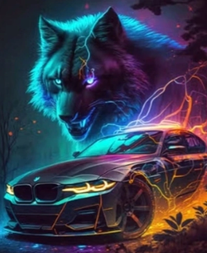 Teemantmaal "Hunt autoga" 30 × 40 cm