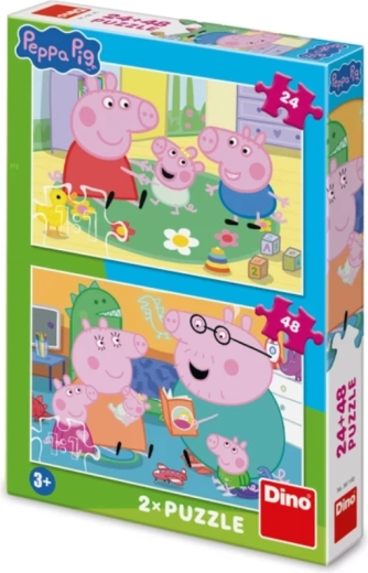 Põrsas Peppa laste pusle 24 ja 48 tükiga