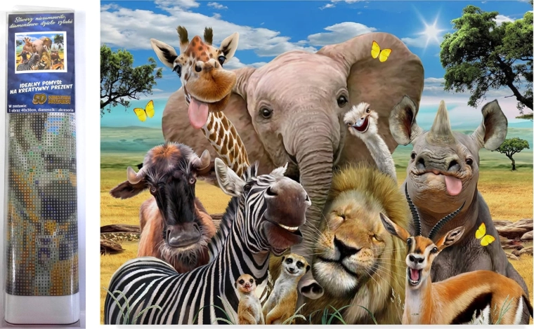 Teemandimaal Safari selfie 30 × 40 cm