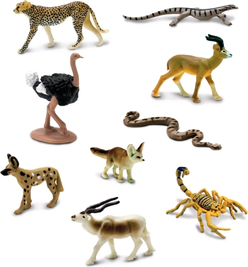 9 mini figures of Sahara animals in one tube