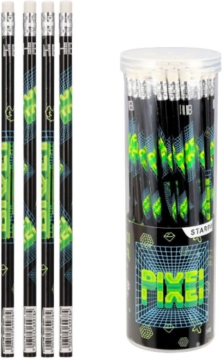 Pliiats kustukummiga HB Pixel Game – 1 tk