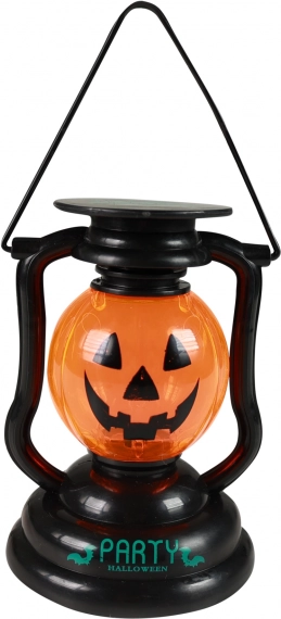 Halloweeni latern kõrvitsamotiiviga, valguse ja heliga