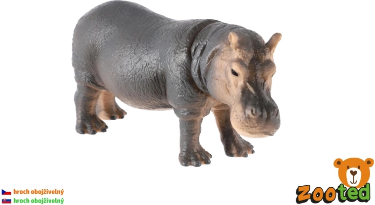 Zooted jõehobu realistlik plastfiguur 12 cm – 1 tk