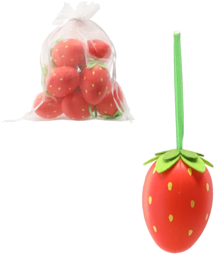 Set of 9 Easter Hanging Eggs with Strawberry Motif