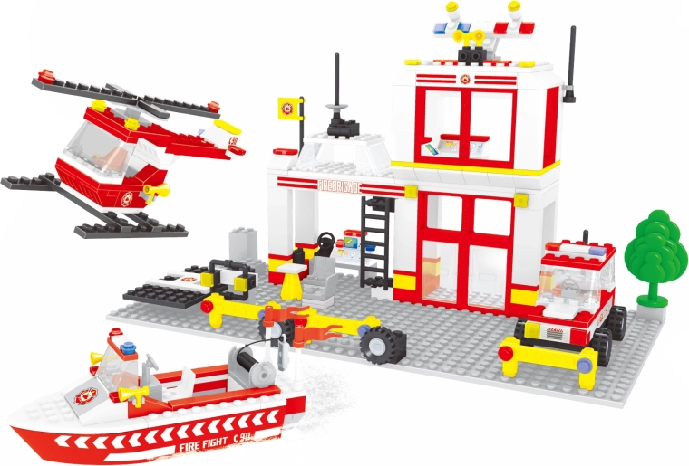 Compatible Building Set Bloxo Fire Station 368 pcs