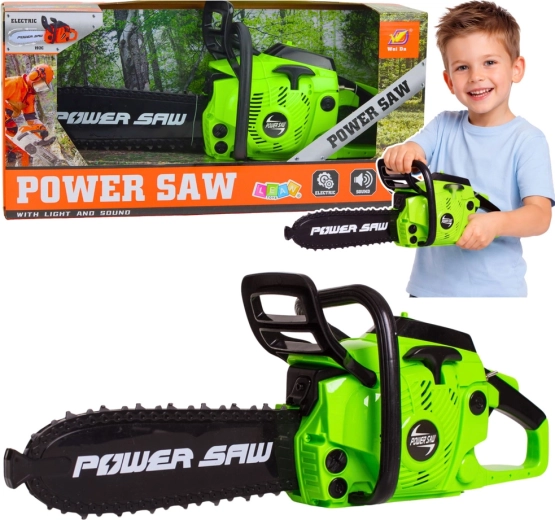 Kids' Toy Chainsaw with Lights and Sounds – Green