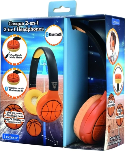 Kids' Bluetooth Headphones 2-in-1 with Basketball Design LEXIBOOK