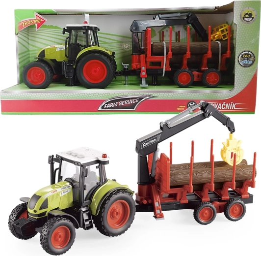 Farm Service tractor with log transport trailer 1:16