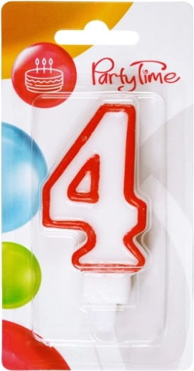 Sünnipäevaküünal number 4 punane