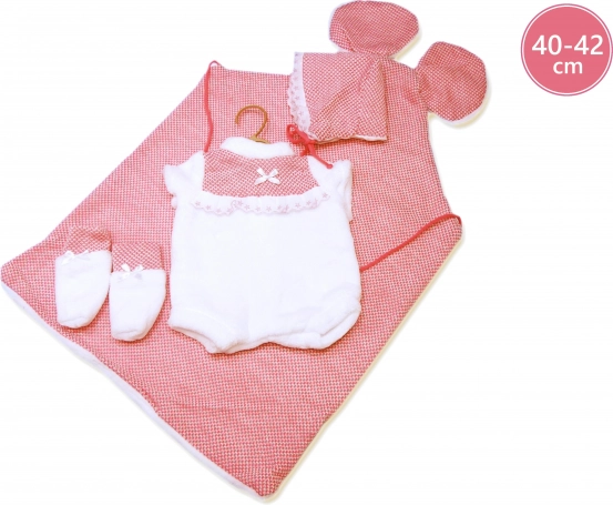 Llorens riietus nukule New Born 40–42 cm, 3-osaline komplekt kõrvakestega alusmatiga