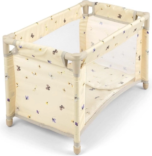 Doll cot with mesh and soft bedding