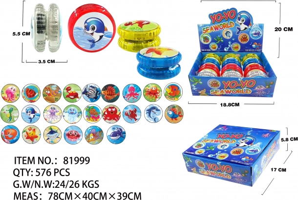 Valgusefektidega jojo 5,5 cm – mereteema