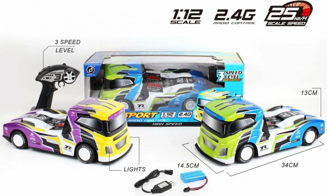 R/C racing tractor 1:12 with three speeds