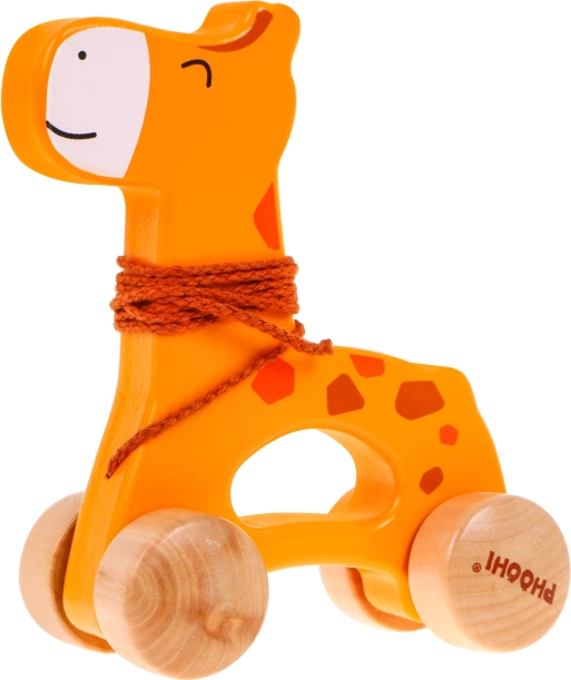 Wooden Pull-Along Giraffe on Wheels for Children from 12 Months
