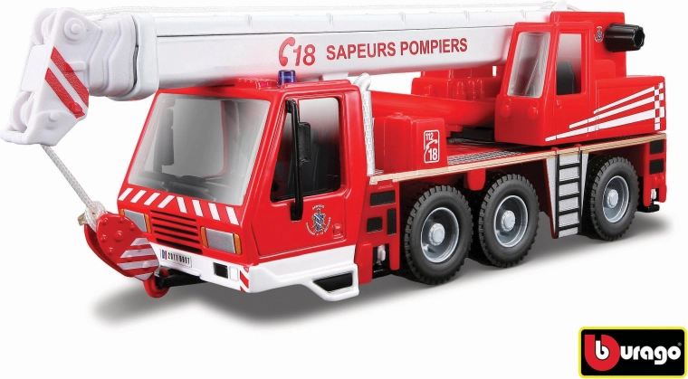Bburago tuletõrjeauto kraanaga 1:50