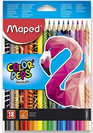 Kolmnurksed MAPED Color'Peps Animals värvipliiatsid 18 tk