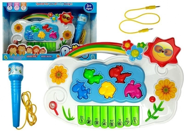 Electronic Kids' Piano Flowers with Microphone and Phone Connection