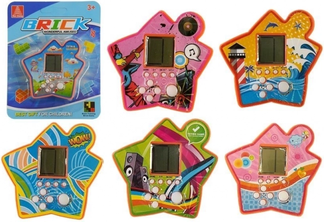 Pocket electronic Tetris game in a star shape – orange