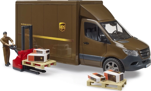 UPS-i kaubik Bruder MB Sprinter koos figuuri ja tarvikutega