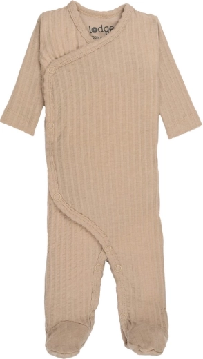Lodger breathable newborn romper seersucker beige