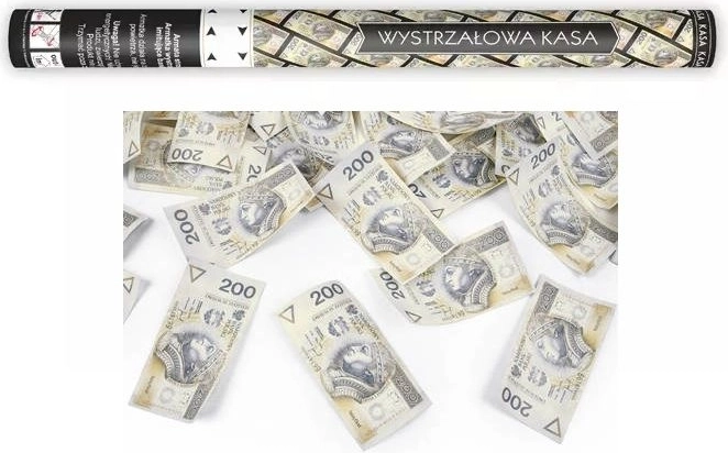 Konfettitoru rahasedelite imitatsiooniga 200 PLN 60 cm - 1 tk
